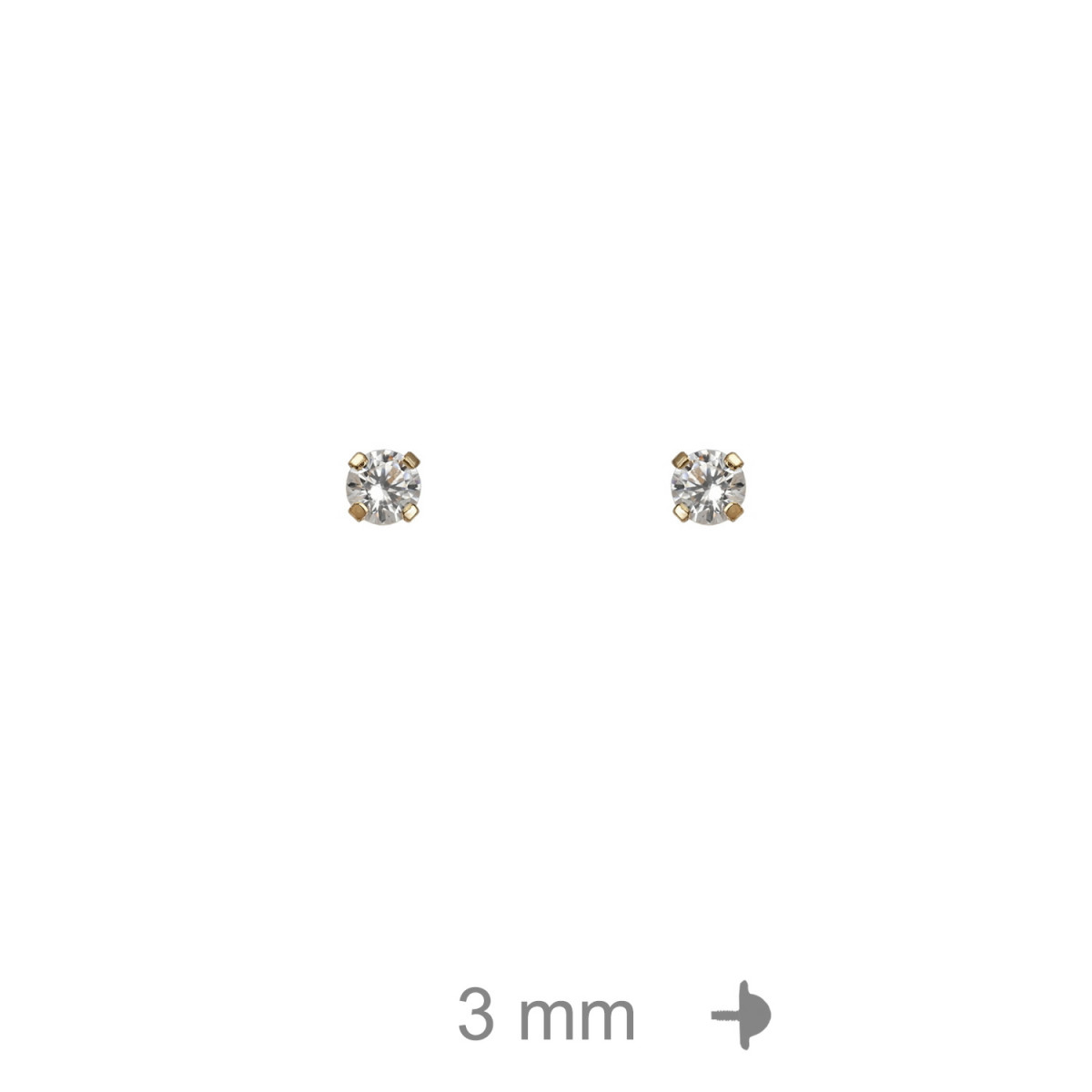PENDIENTES PLATA B.ORO ROSCA ZTA 3MM