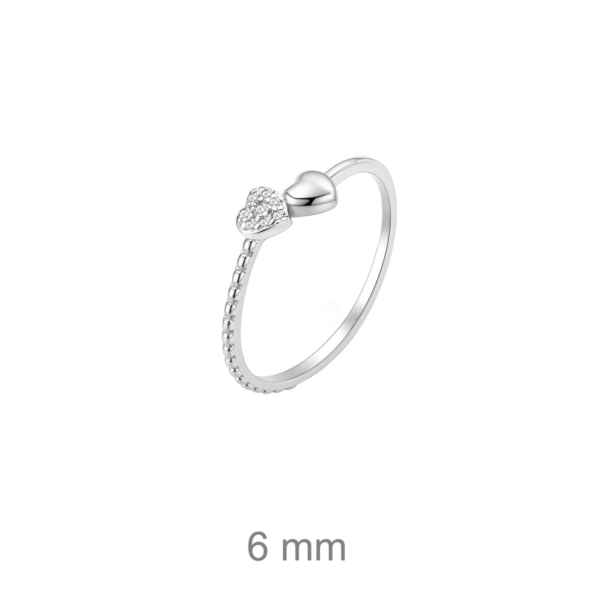 SORTIJA PLATA CORAZONES CIRCONITAS