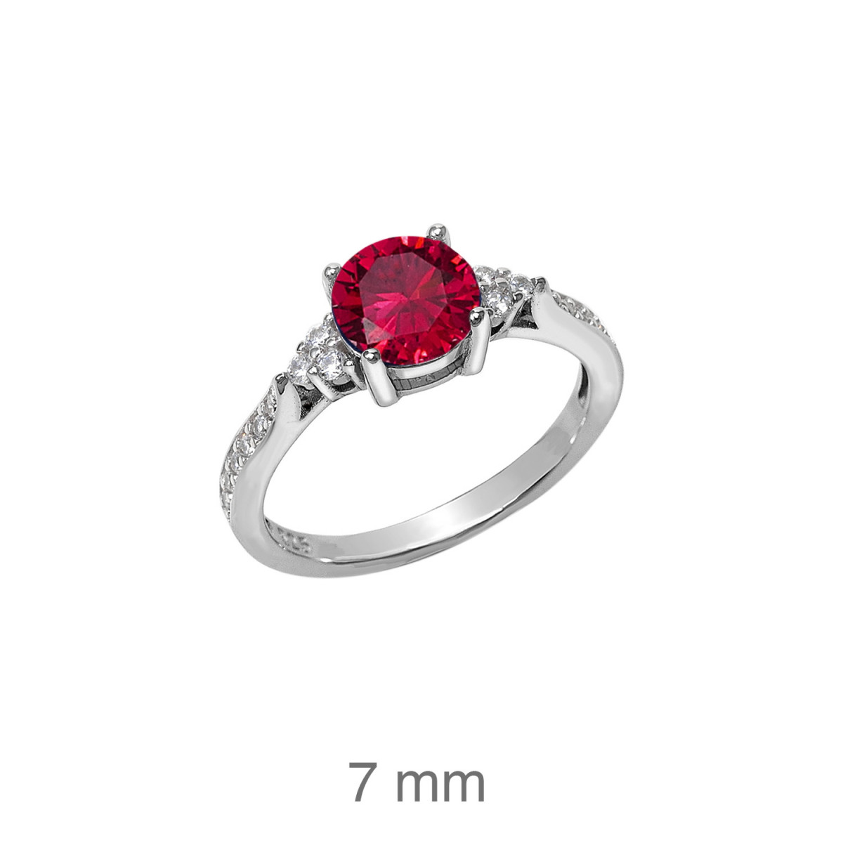 SORTIJA PLATA CIRCONITAS RUBI
