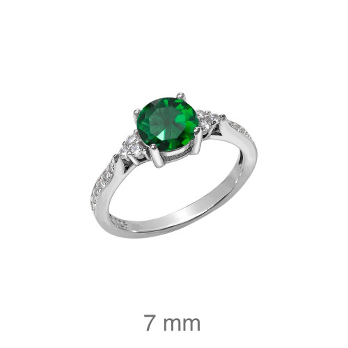 SORTIJA PLATA CIRCONITAS ESMERALDA